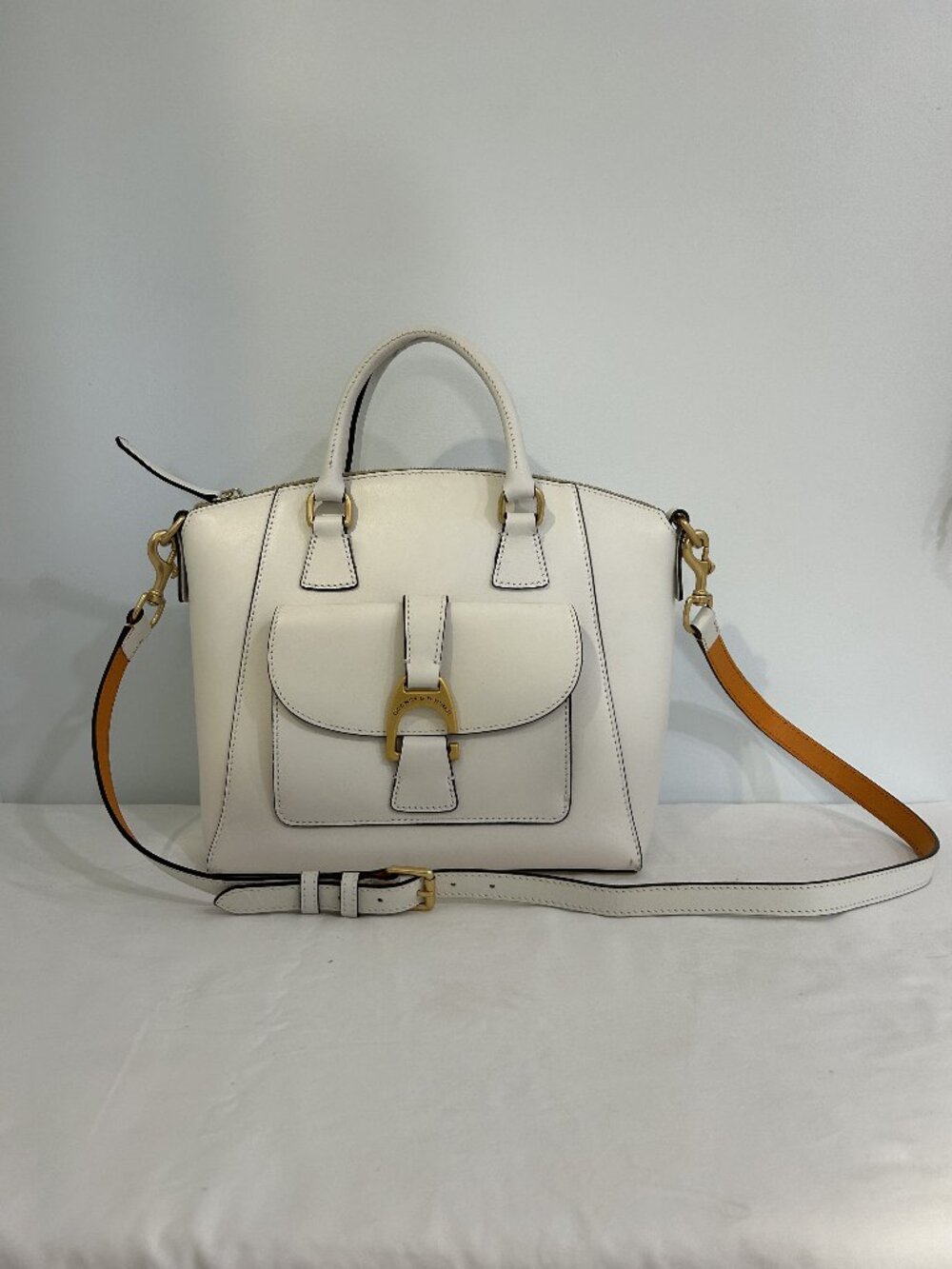Dooney & Bourke Florentine Toscana Bone White Leather Satchel - Picture 2 of 6